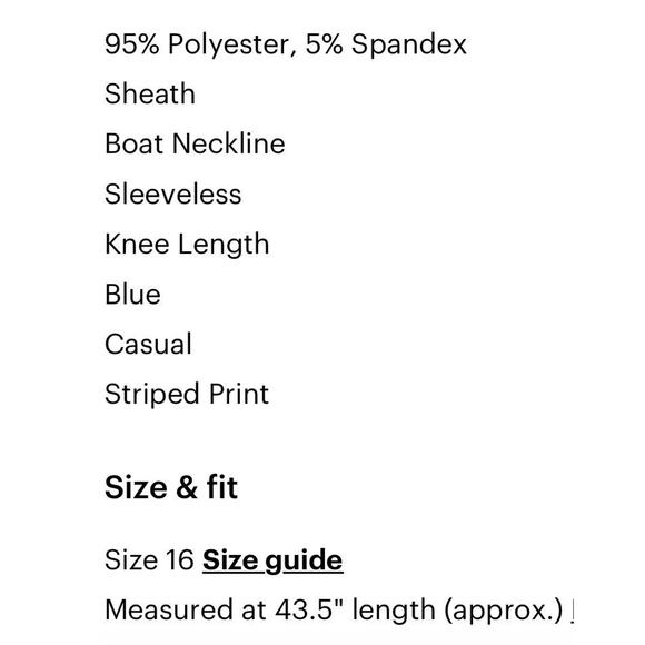 NWT Olivia Matthews Dress Medium Tank Blue White Stripe Nautical Preppy NEW - Picture 6 of 6